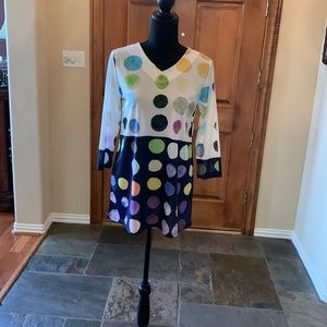 Great top with all over multi colored circles. Size S. NWT